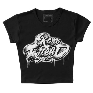 Jordan 1 High 85 Black White DopeSkill Women's Crop Top Rare Breed Type Graphic Streetwear - Black