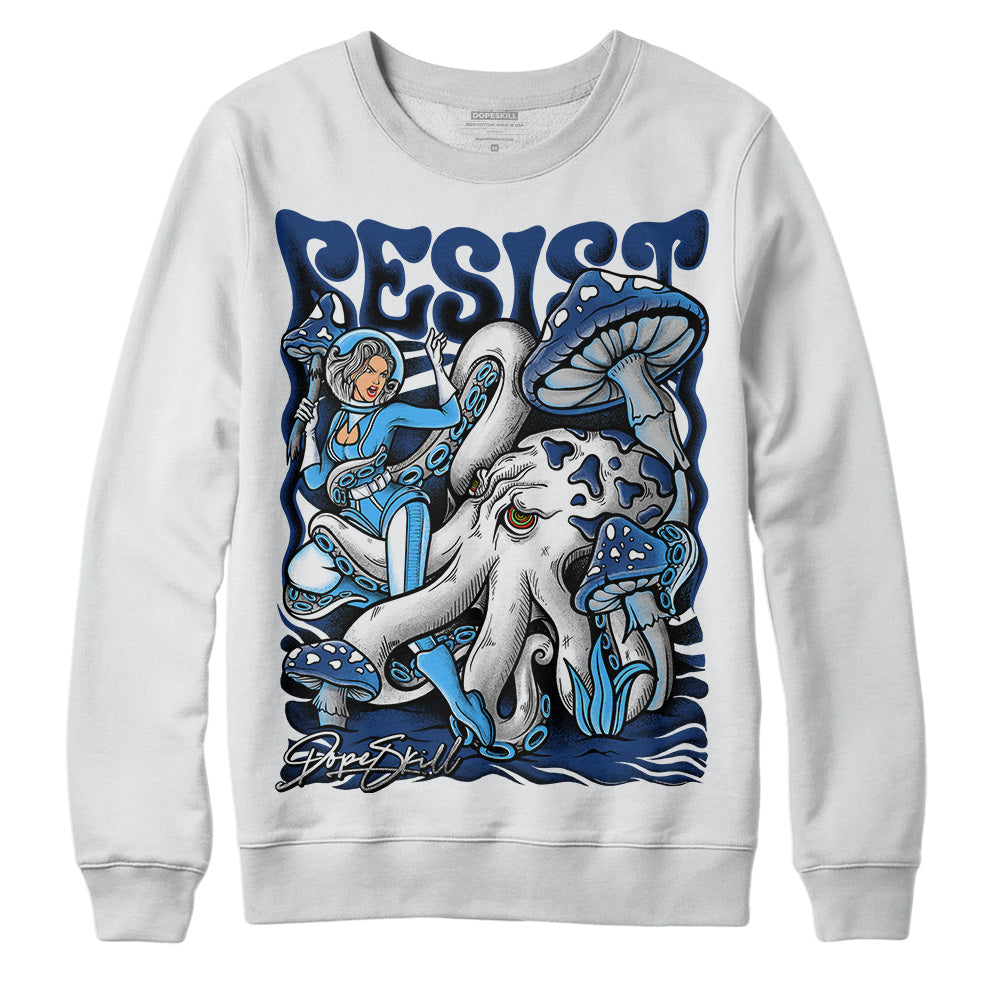 Jordan 13 French Blue DopeSkill Sweatshirt Resist Graphic Streetwear - White