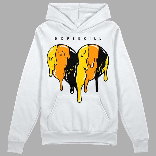 Jordan 6 “Yellow Ochre” DopeSkill Hoodie Sweatshirt Slime Drip Heart Graphic Streetwear - White