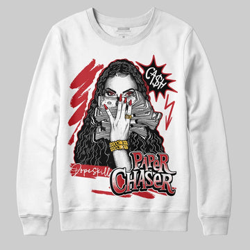 Jordan 5 Retro Fire Red Black Tongue (2025) DopeSkill Sweatshirt NPC Graphic Streetwear - White