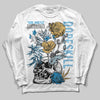 Jordan 4 Denim “Worn Blue” DopeSkill Long Sleeve T-Shirt Side Hustle Graphic Streetwear - White