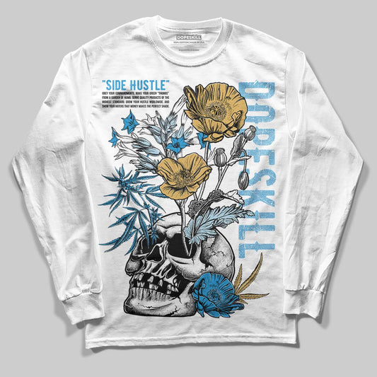 Jordan 4 Denim “Worn Blue” DopeSkill Long Sleeve T-Shirt Side Hustle Graphic Streetwear - White