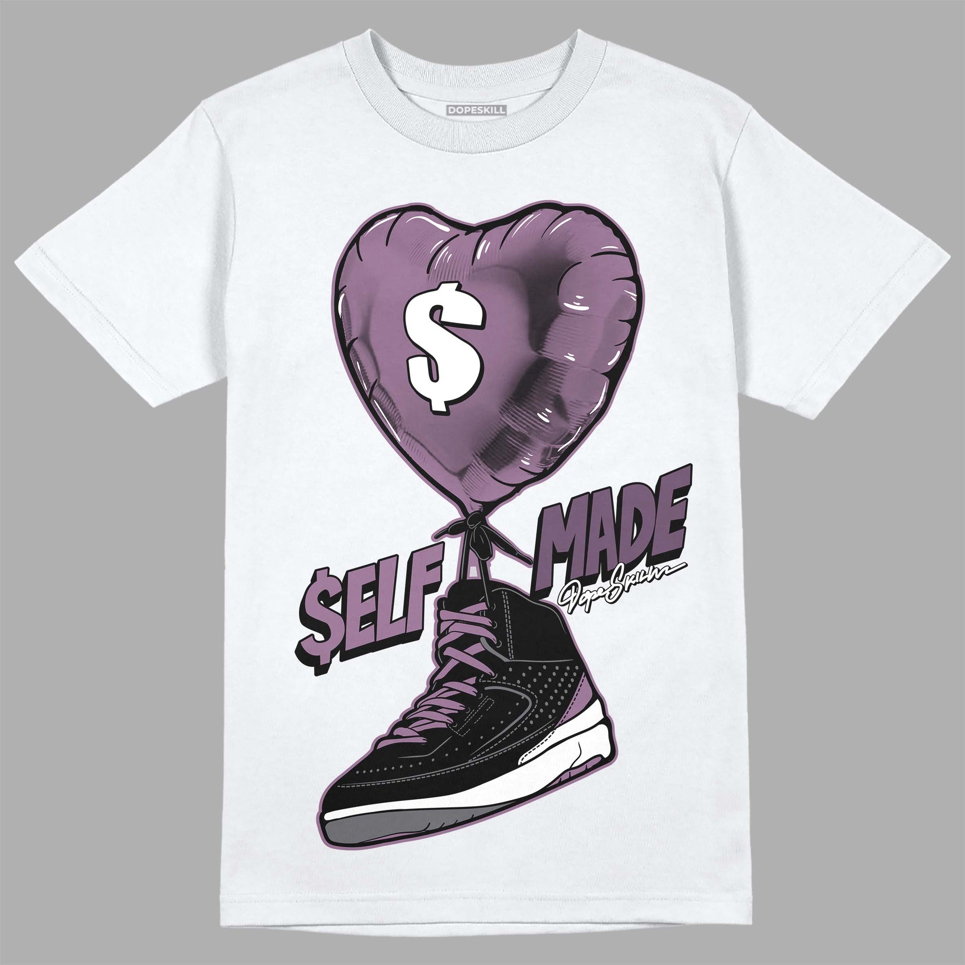 Jordan 2 “Mauve/Off-Noir” DopeSkill T-Shirt Self Made Graphic Streetwear - White