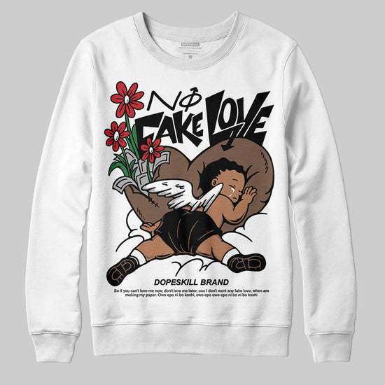 Jordan 9 'Olive' DopeSkill Sweatshirt No Fake Love Graphic Streetwear - White