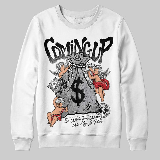 Jordan 4 OG “White Cement” DopeSkill Sweatshirt Money Bag Coming Up Graphic Streetwear - White