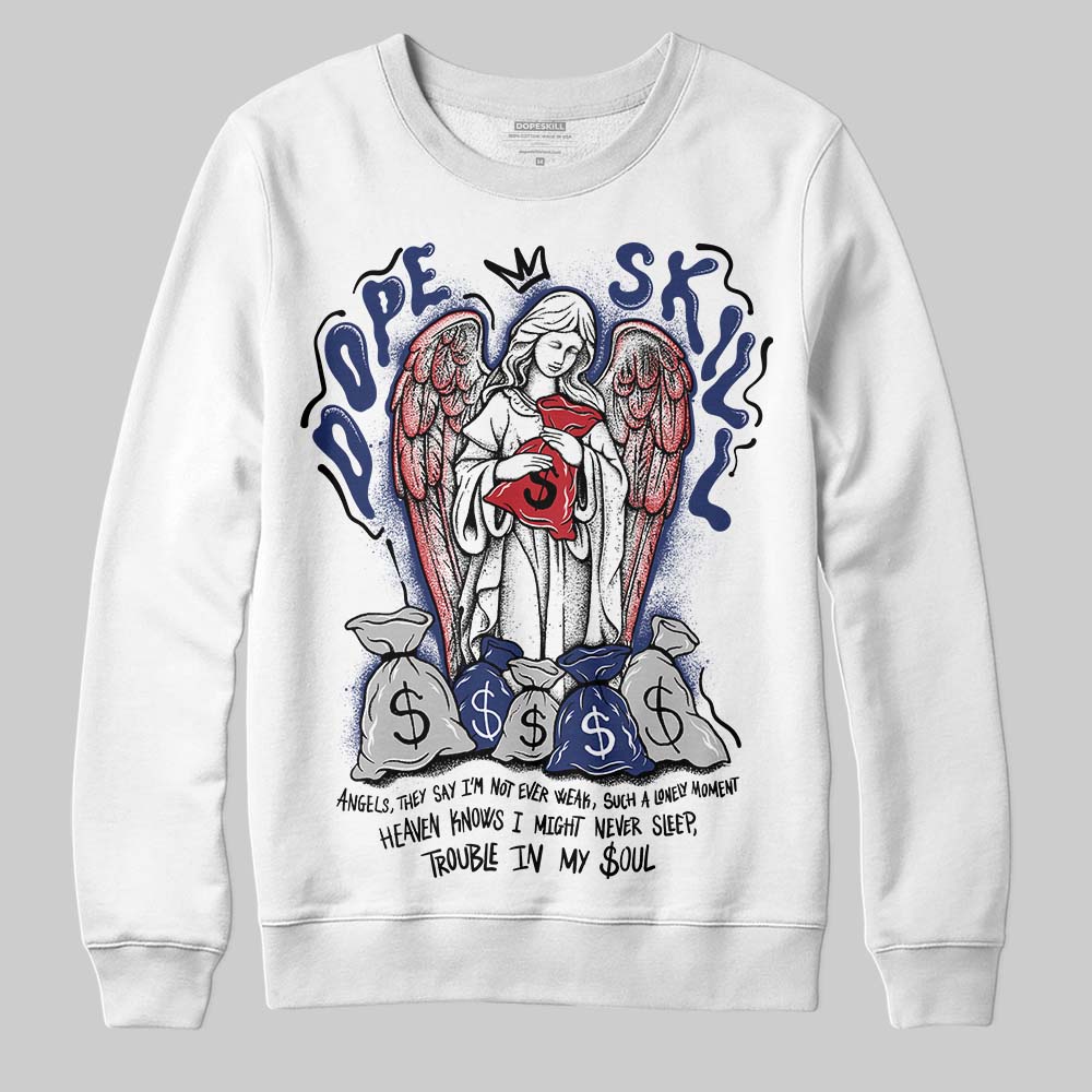 Jordan 1 High OG Rare Air "Deep Royal Blue" DopeSkill Sweatshirt Angels Graphic Streetwear - White 