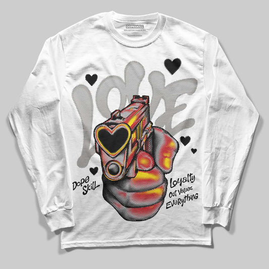 Jordan 4 OG “White Cement” DopeSkill Long Sleeve T-Shirt Love Shot Graphic Streetwear - White