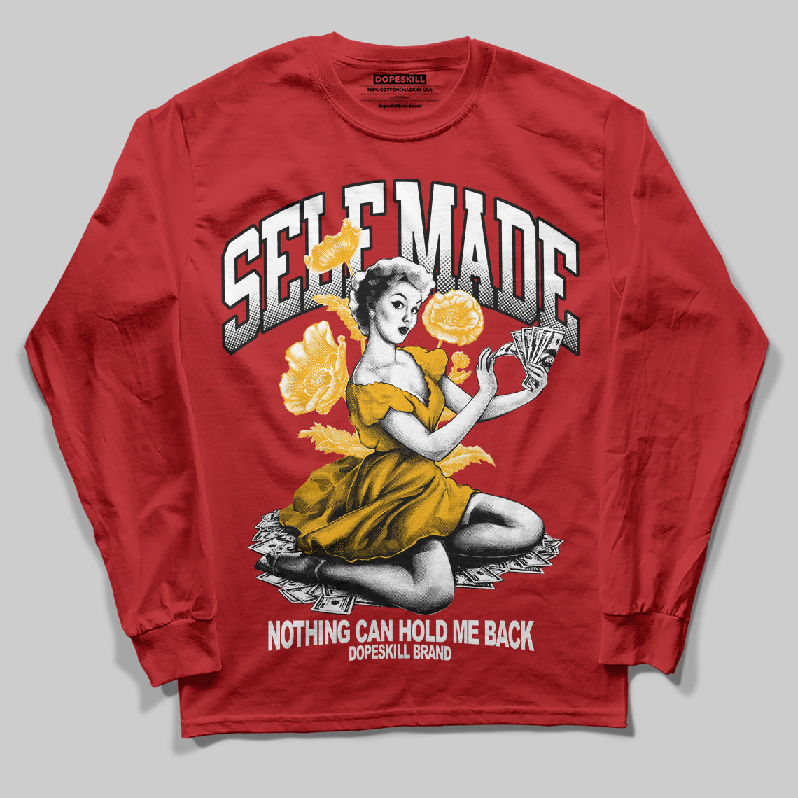 Red Sneakers DopeSkill Long Sleeve T-Shirt Self Made Graphic Streetwear - red