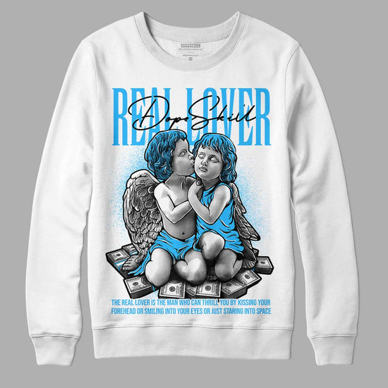 Jordan 2 Low "University Blue" DopeSkill Sweatshirt Real Lover Graphic Streetwear - White