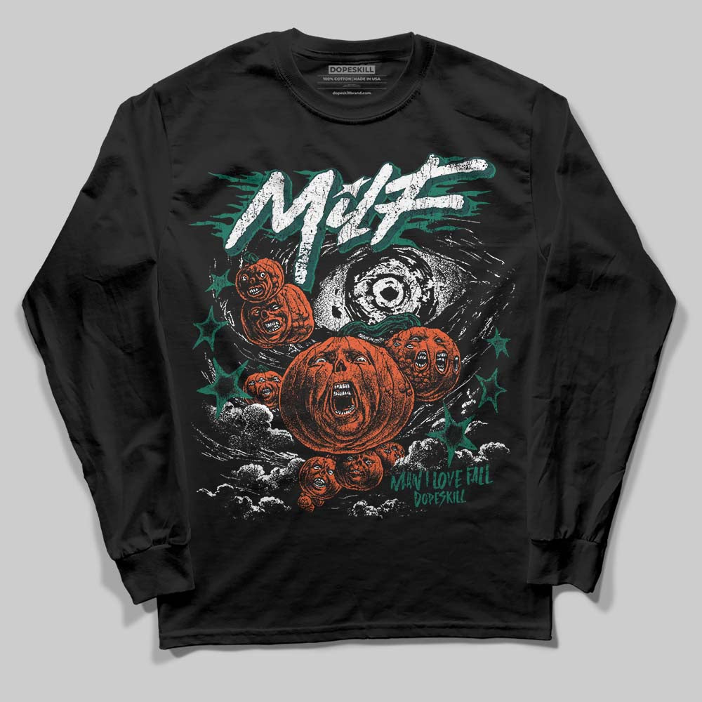 Jordan 4 Retro Oxidized Green DopeSkill Long Sleeve T-Shirt MILF Graphic Streetwear - Black