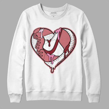 Valentine's Day Collection DopeSkill Sweatshirt Heart Jordan 1 Graphic Streetwear - White 