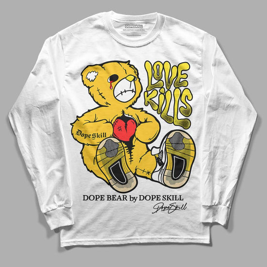 Jordan 4 Retro “Vivid Sulfur” DopeSkill Long Sleeve T-Shirt Love Kills Graphic Streetwear - White 