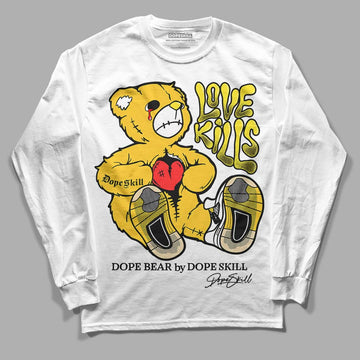 Jordan 4 Retro “Vivid Sulfur” DopeSkill Long Sleeve T-Shirt Love Kills Graphic Streetwear - White 