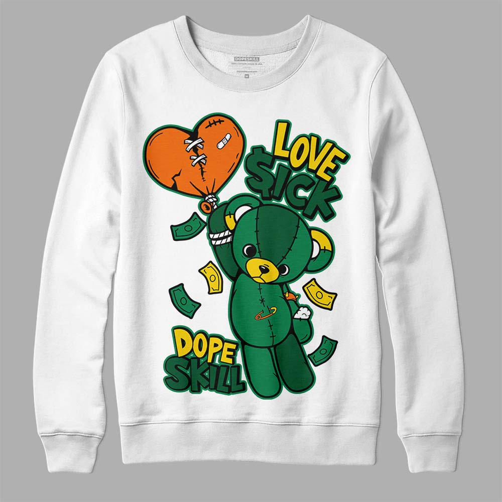 Green Sneakers DopeSkill Sweatshirt Love Sick Graphic Streetwear - White 