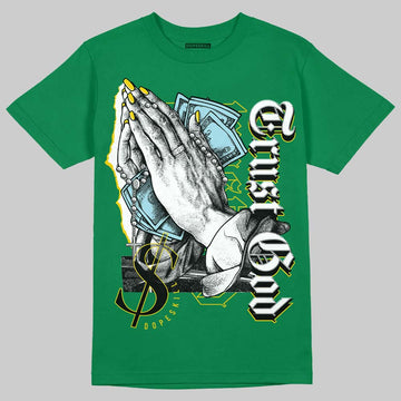 Jordan 5 “Lucky Green” DopeSkill Green T-shirt Trust God Graphic Streetwear 