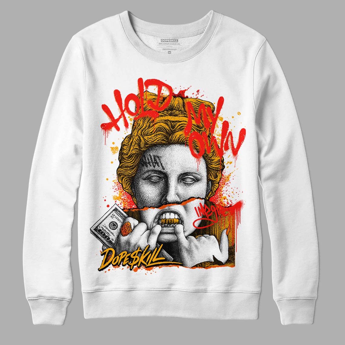 Jordan 12 Retro Black Taxi DopeSkill Sweatshirt Hold My Own Graphic Streetwear - White 