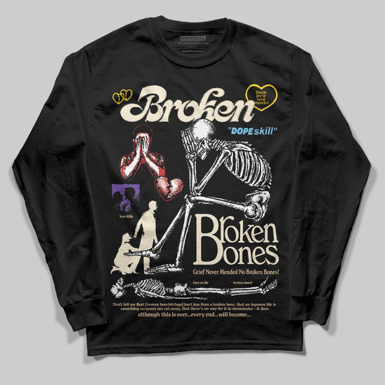 Jordan 17 Retro Low SP Infinite Archives DopeSkill Long Sleeve T-Shirt Broken Bones Graphic Streetwear - Black
