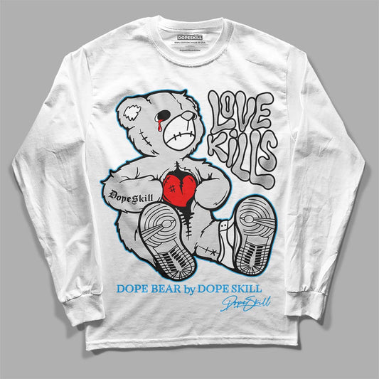 Dunk Low ‘Pure Platinum’ DopeSkill Long Sleeve T-Shirt Love Kills Graphic Streetwear - White