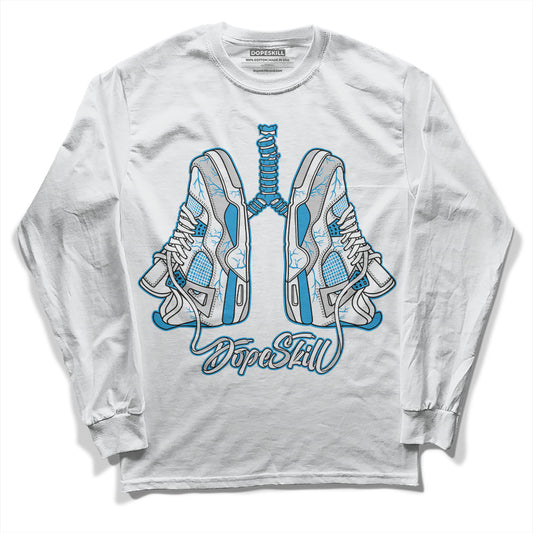 Jordan 4 Retro Military Blue DopeSkill Long Sleeve T-Shirt Breathe Graphic Streetwear - White