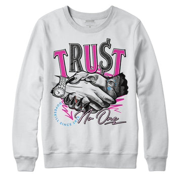 Pink Sneakers DopeSkill Sweatshirt Trust No One Graphic Streetwear - White