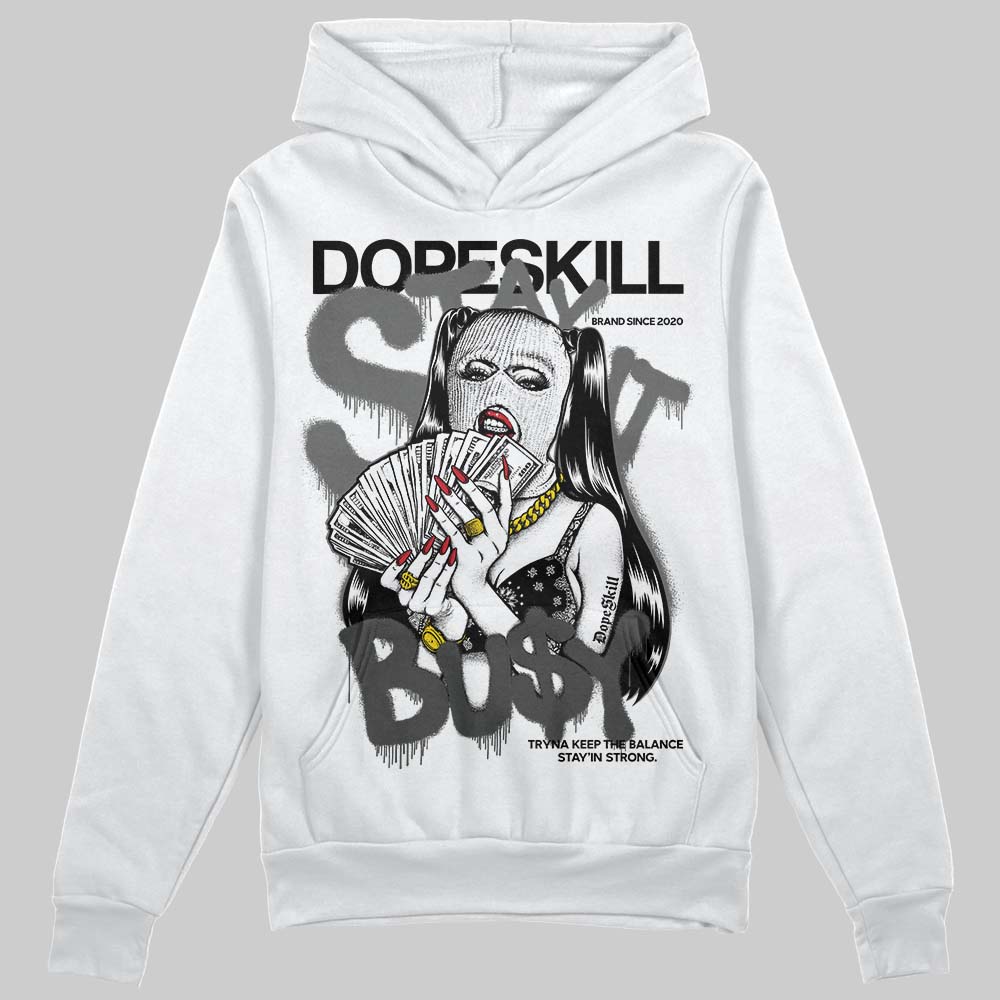 Jordan 4 “Black Cat” (2025) DopeSkill Hoodie Sweatshirt Stay It Busy Graphic Streetwear - White