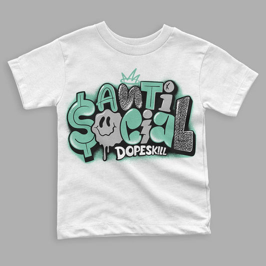 Jordan 3 "Green Glow" DopeSkill Toddler Kids T-shirt Anti Social Graphic Streetwear - White 