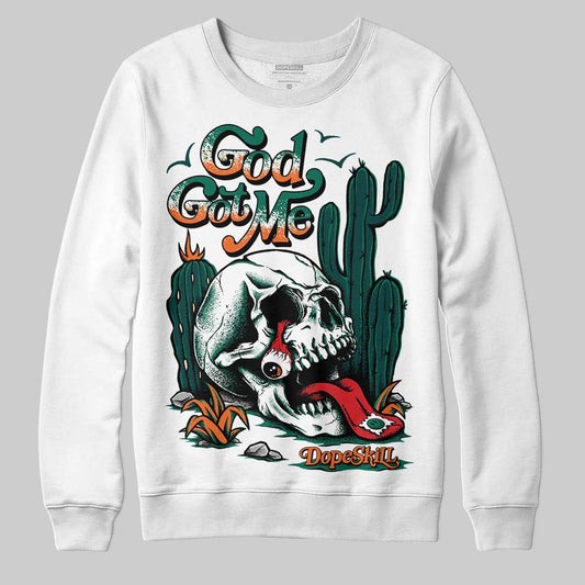 Jordan 4 Retro Oxidized Green DopeSkill Sweatshirt God Got Me Graphic Streetwear - White