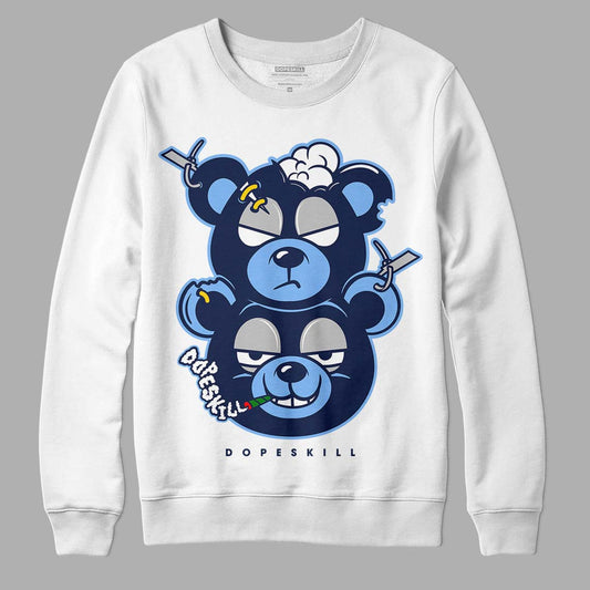 Jordan 5 Midnight Navy DopeSkill Sweatshirt New Double Bear Graphic Streetwear