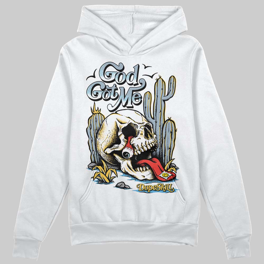 Jordan 13 “Blue Grey” DopeSkill Hoodie Sweatshirt God Got Me Graphic Streetwear - White