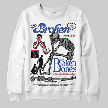 Jordan 4 “Rare Air” DopeSkill Sweatshirt Broken Bones Graphic Streetwear - White 
