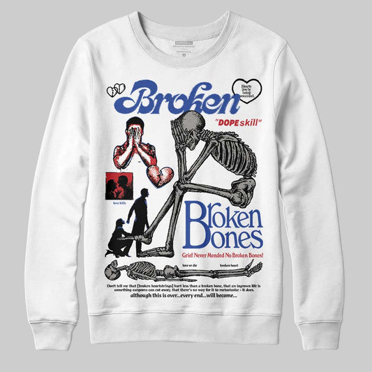 Jordan 4 “Rare Air” DopeSkill Sweatshirt Broken Bones Graphic Streetwear - White 