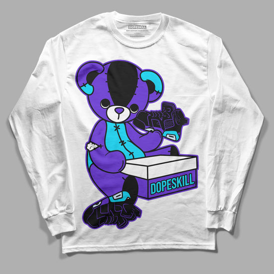 Jordan 6 "Aqua" DopeSkill Long Sleeve T-Shirt Sneakerhead BEAR Graphic Streetwear - White 