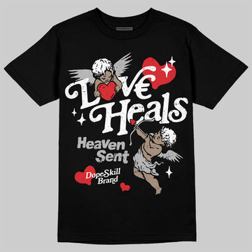 Black and White Sneakers DopeSkill T-Shirt New Love Heals Graphic Streetwear - Black