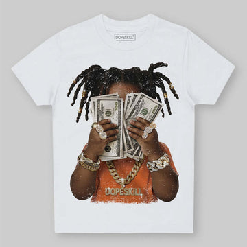 Orange, Black and White Sneakers DopeSkill Toddler Kids T-shirt Rich Youth Graphic Streetwear  - White
