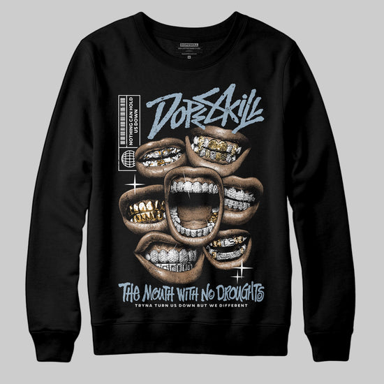 Jordan 40 “Blue Suede” DopeSkill Sweatshirt The Mouth With No Droughts Graphic Streetwear - Black