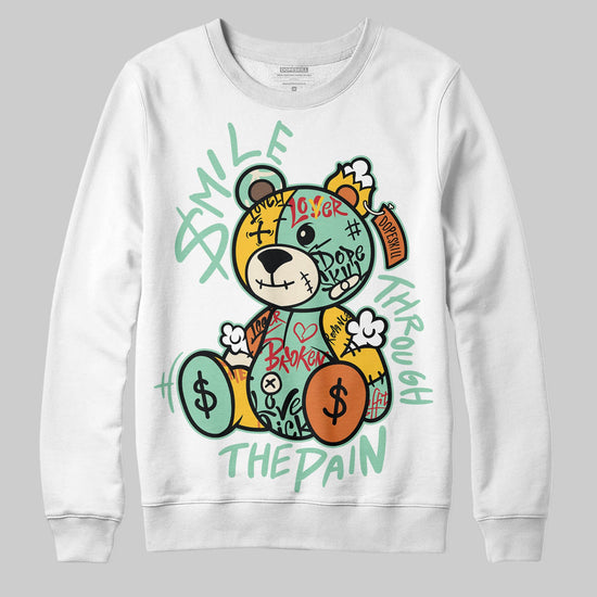 SB Dunk Low Rodeo Tourmaline DopeSkill Sweatshirt Smile Through The Pain Graphic Streetwear - White