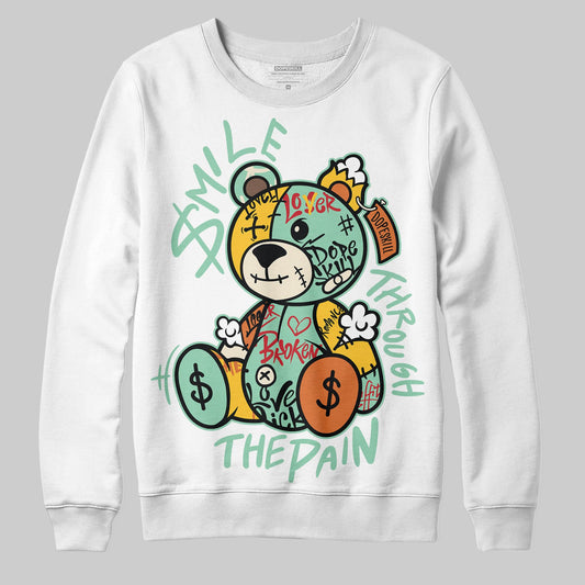 SB Dunk Low Rodeo Tourmaline DopeSkill Sweatshirt Smile Through The Pain Graphic Streetwear - White