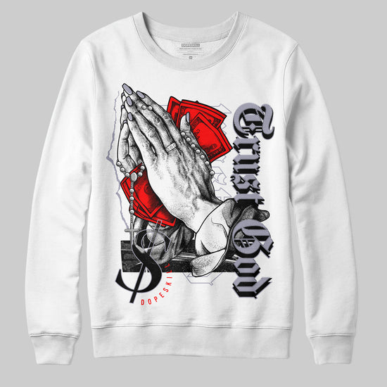 Jordan 13 Retro 'Black Flint' DopeSkill Sweatshirt Trust God Graphic Streetwear - White