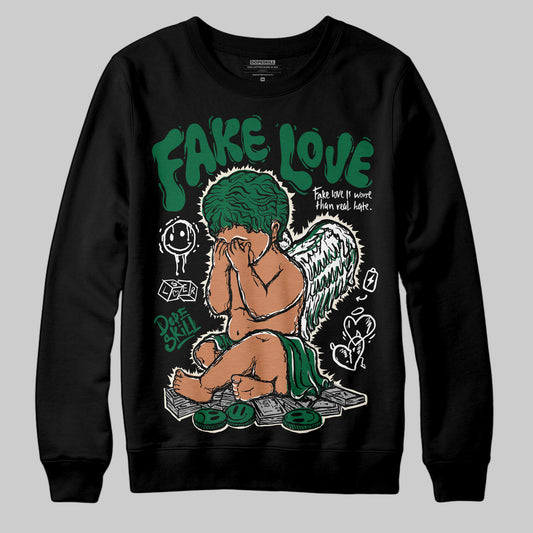 Jordan 13 GS “Pine Green” DopeSkill Sweatshirt False Love Graphic Streetwear - Black