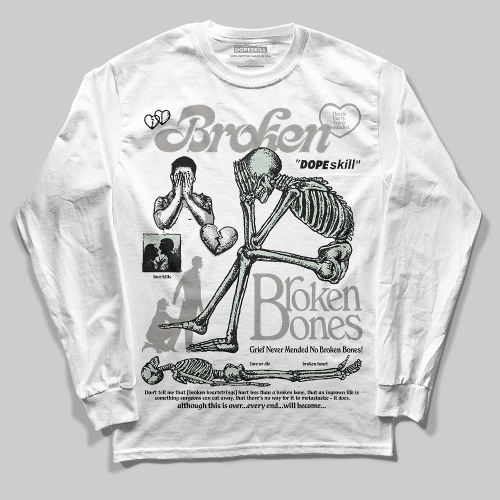 Jordan 1 Retro Low OG Year of the Snake (2025) DopeSkill Long Sleeve T-Shirt Broken Bones Graphic Streetwear - White