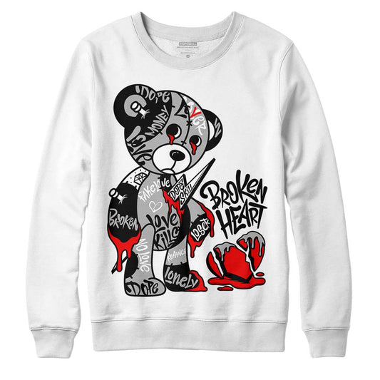 Jordan 1 Low OG “Shadow” DopeSkill Sweatshirt Broken Heart Graphic Streetwear - White 