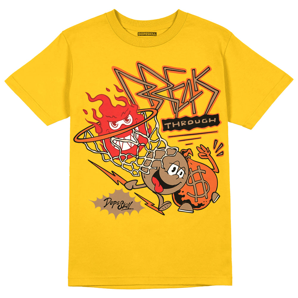 Yellow Sneakers DopeSkill Gold T-Shirt Break Through Graphic Streetwear