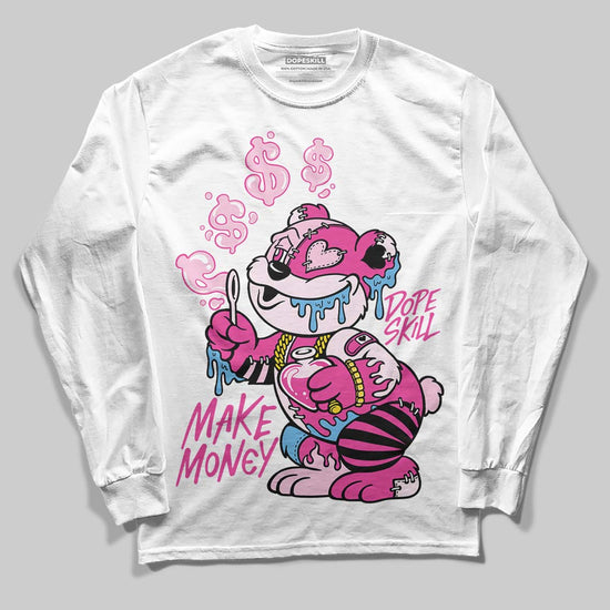 Pink Sneakers DopeSkill Long Sleeve T-Shirt Make Money Graphic Streetwear - White