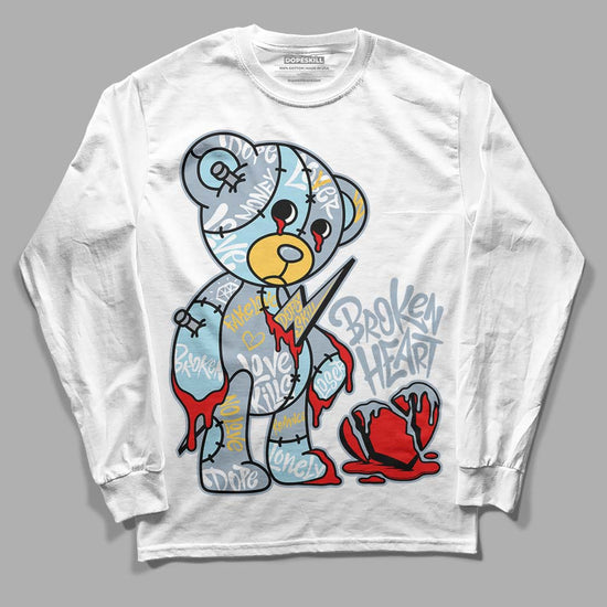 Jordan 13 “Blue Grey” DopeSkill Long Sleeve T-Shirt Broken Heart Graphic Streetwear - White 