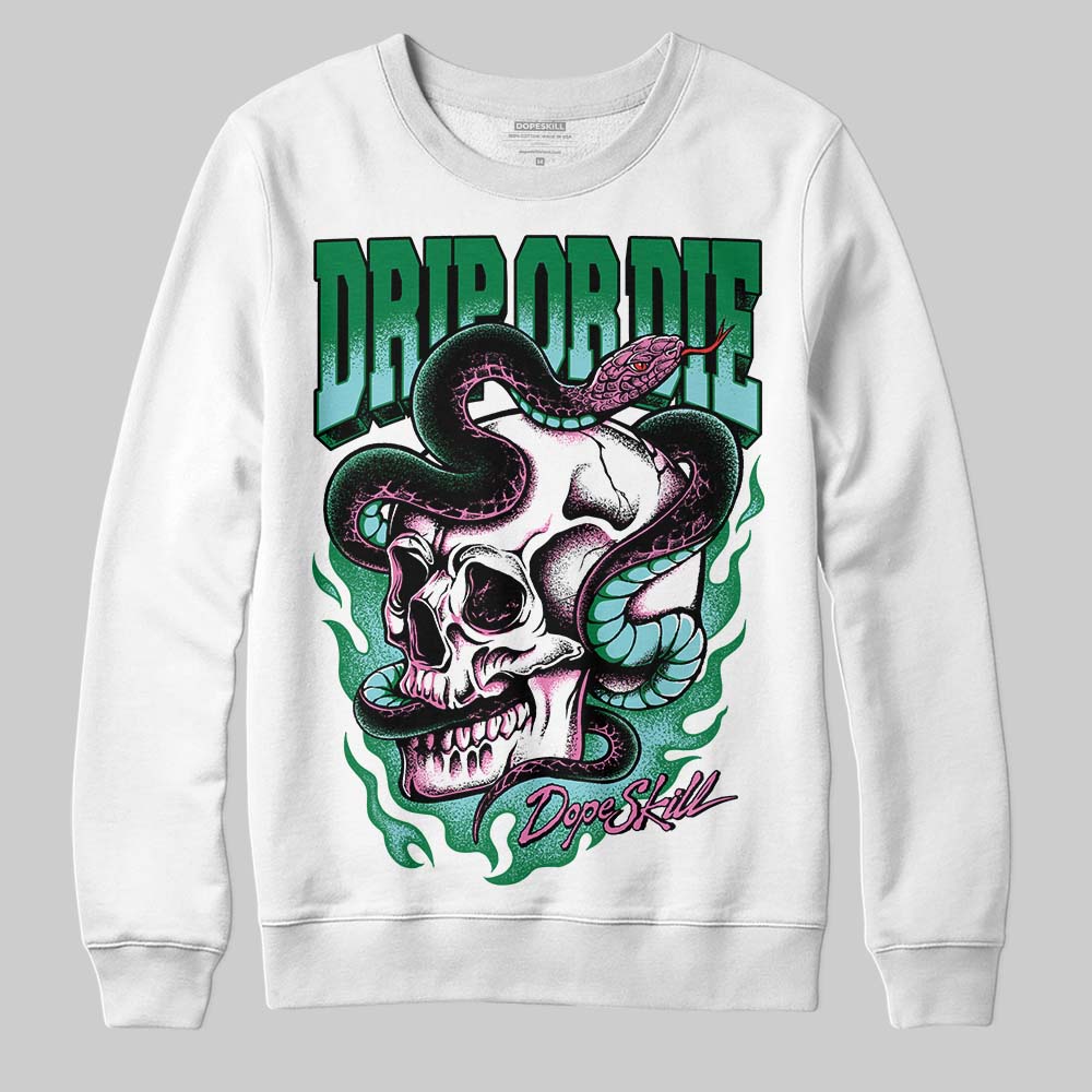 Green Sneakers DopeSkill Sweatshirt Drip or Die Graphic Streetwear - White 