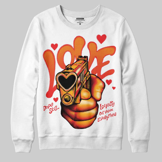 Red Sneakers DopeSkill Sweatshirt Love Shot Graphic Streetwear - White
