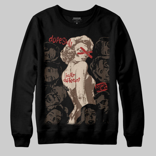 A Ma Maniére x Air Jordan 4 “Dark Mocha” DopeSkill Sweatshirt Built Different Graphic Streetwear - Black