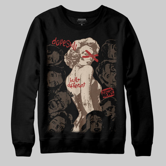 A Ma Maniére x Air Jordan 4 “Dark Mocha” DopeSkill Sweatshirt Built Different Graphic Streetwear - Black