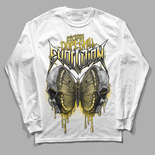 Jordan 4 Tour Yellow Thunder DopeSkill Long Sleeve T-Shirt DopeSkill Evolution Graphic Streetwear - White