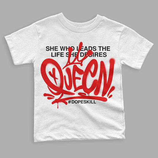 Jordan 4 Retro Red Cement DopeSkill Toddler Kids T-shirt Queen Graphic Streetwear - White